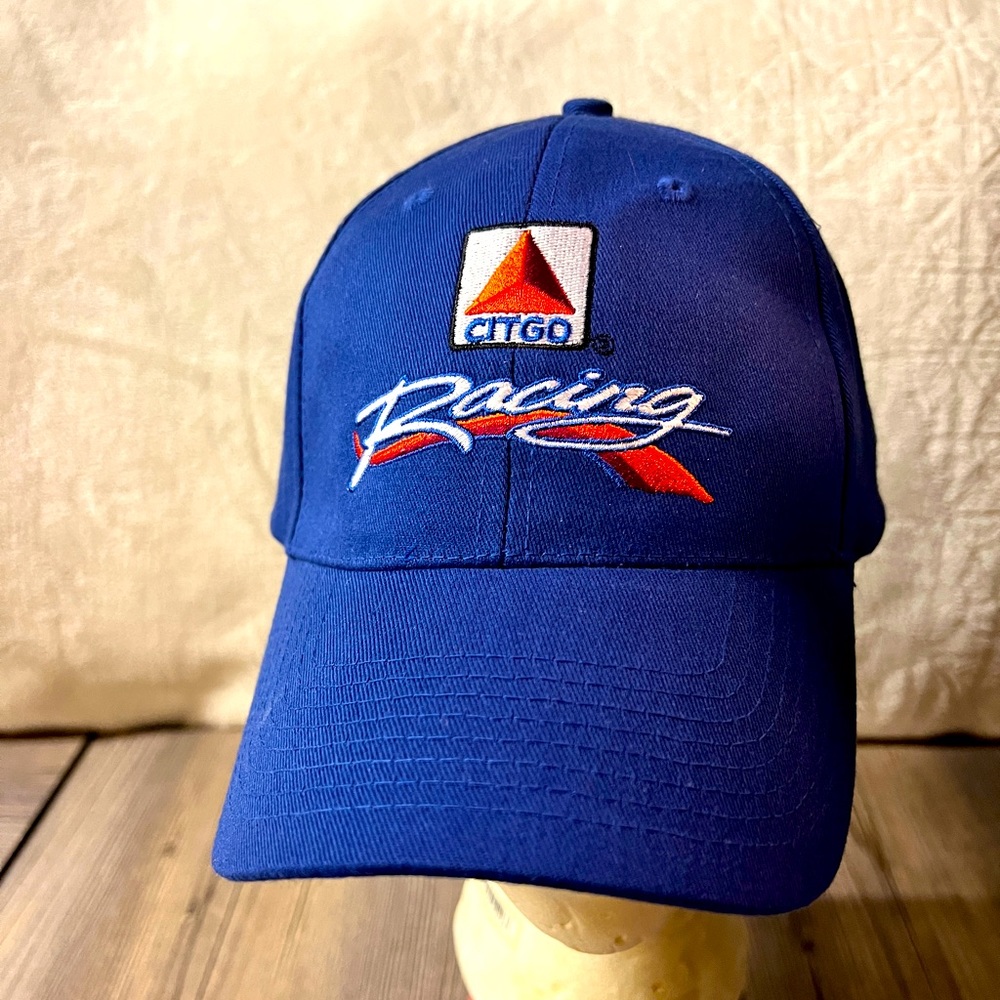 VINTAGE CITGO RACING NASCAR RACING BLUE TRUCKERS ADJUSTABLE CAP HAT NOS